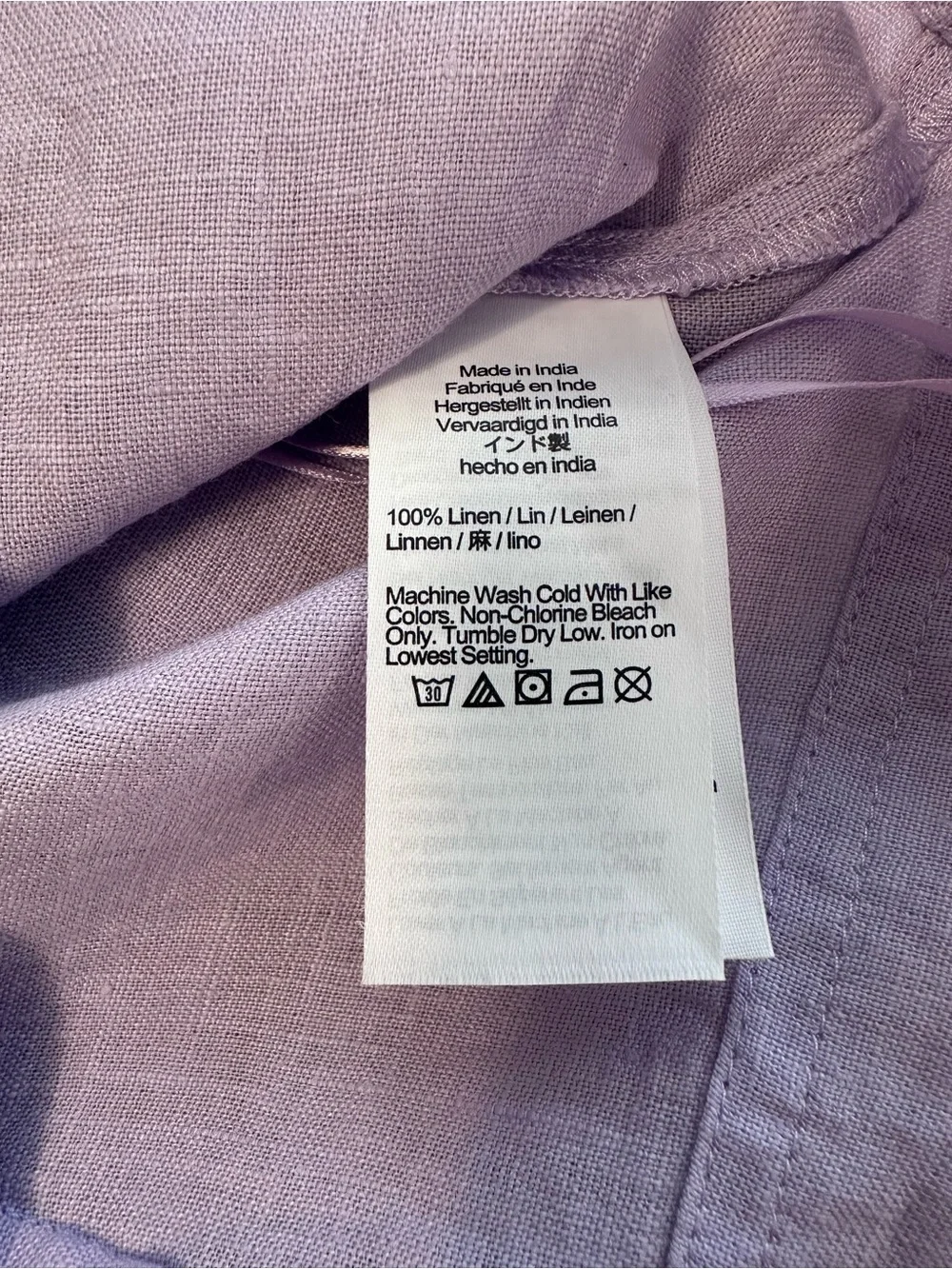 J.Crew Square Neck Button Down‎ Linen Top Women Size Large Purple Lilac